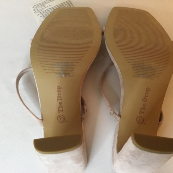 The Drop Women’s Avery Natural Square Toe Two Strap High Heels - Picture 7 of 8